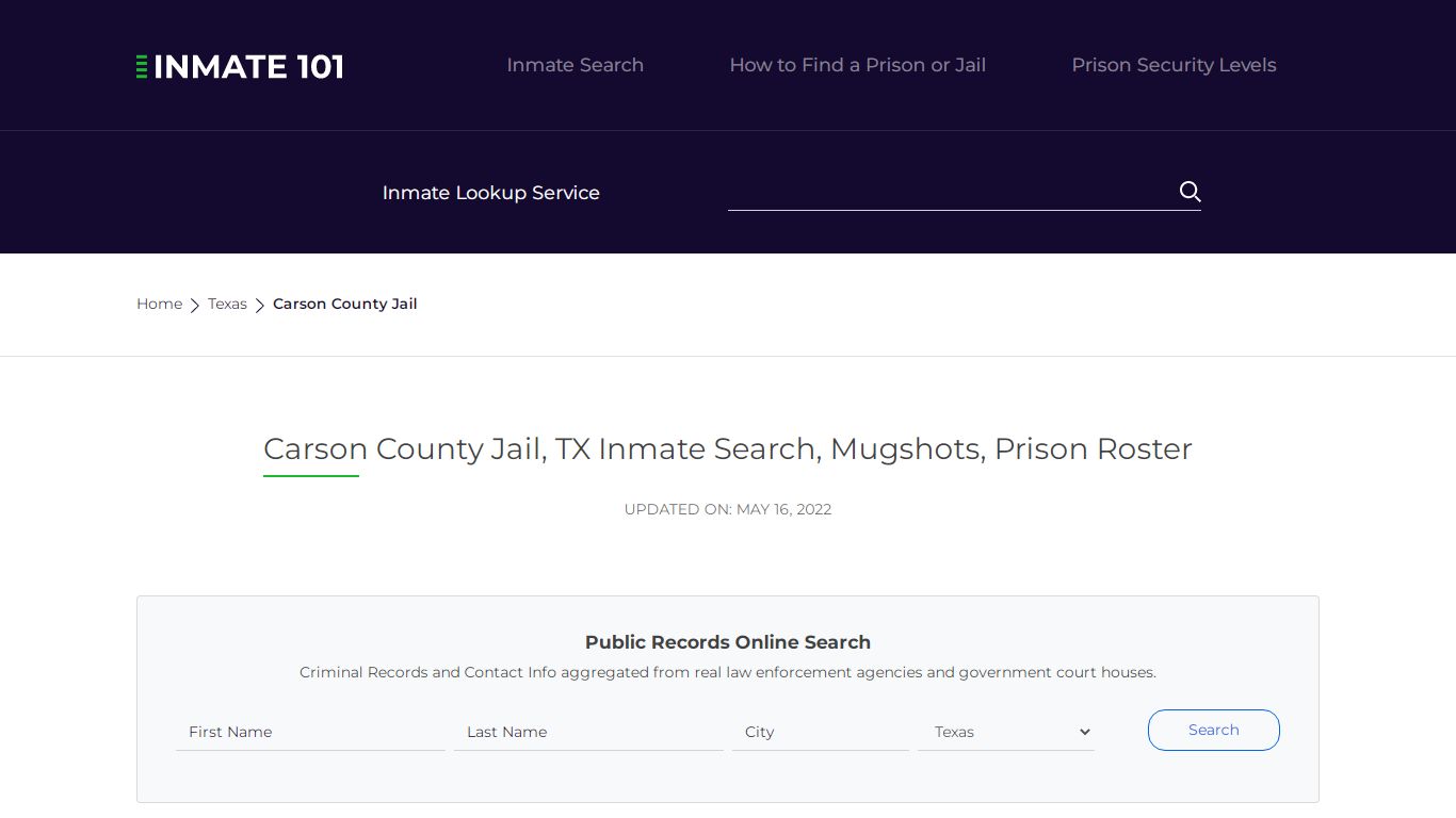 Carson County Jail, TX Inmate Search, Mugshots, Prison ...